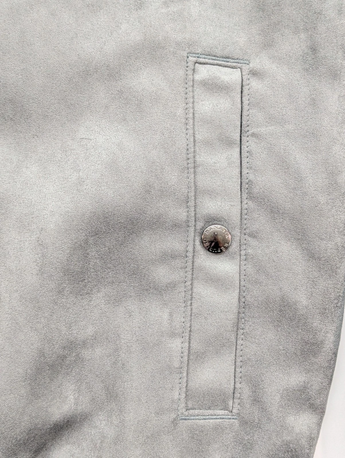 Banana Republic Mens Vegan Faux Suede Bomber Jacket Charcoal Gray Medium - product detail image 6