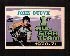 1971-72 JOHN BUCYK AS #255 OPC KEY Bos. Bruins HALL OF FAME Star NHL Hockey Card
