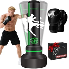 Freestanding Punching Bag with Gloves,70'' Heavy Boxing Bag with Stand for Adult