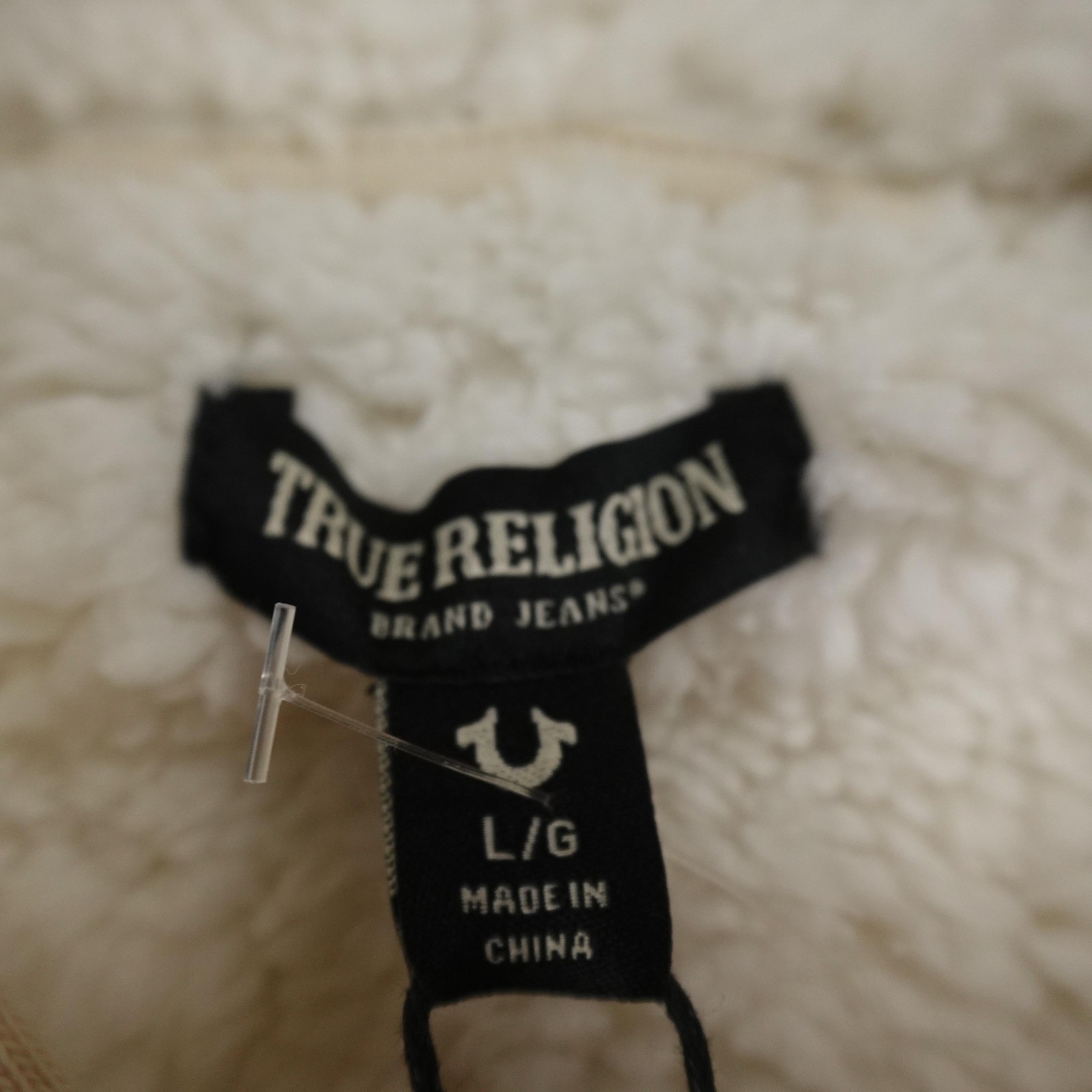 NEW True Religion Hoodie Mens L Beige Buddha Sherpa Full Zip Sweatshirt Jacket thumbnail 6