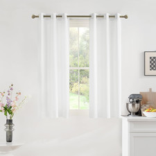 Non-See-Through White Sheer Curtains 63 inches Long 2 Panels, 42" Wide Grommet W