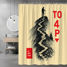 Motivational Shower Curtain with Hiking Design for Adventure Lovers