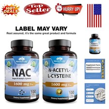 N-Acetyl-L-Cysteine NAC 1600 mg   100 Clean, Non-GMO Capsules