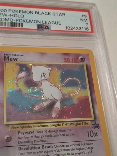 Mew Holo WOTC Black Star Promo  Pokemon PSA 7 Vintage G65 W Swirl