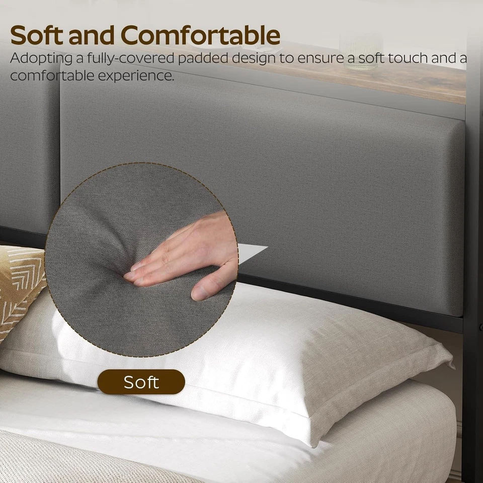 Solo cabecero tamaño queen, cabecero tapizado Queen con estación de carga, él Foto 4 de 4