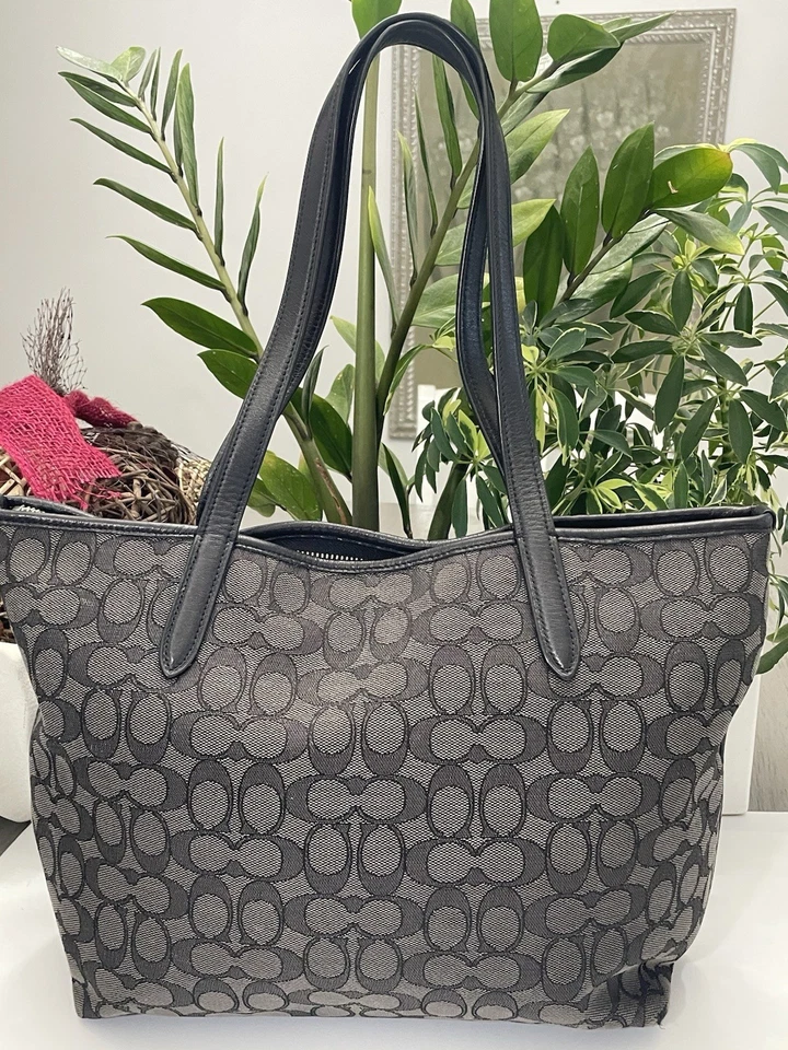 Bolso de Mano G2U Coach Taylor Lona Firma Jacquard Negro Foto 3 de 4