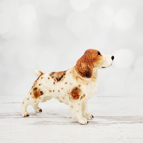 Vintage Lefton Ceramic Brown Springer Spaniel H02294 Porcelain 6” Dog Figurine