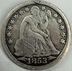 1853 Arrows Seated Liberty Dime Exact Coin Imaged #SL298