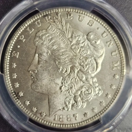 VIDEO 👀🔥BEAUTIFUL 🔥1887 Morgan Silver Dollar PCGS MS63 7463