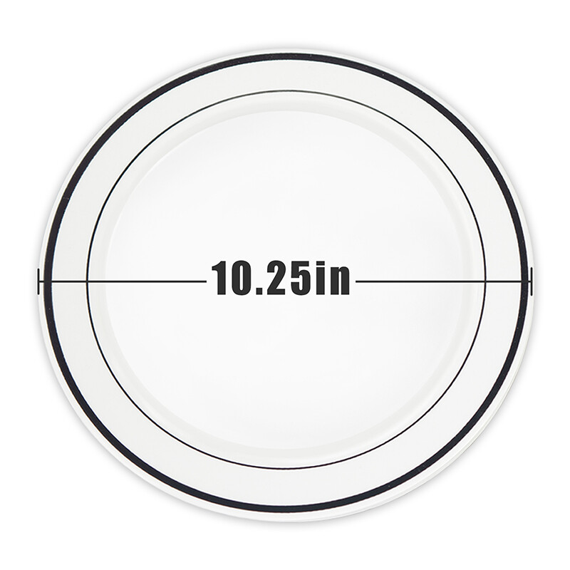 10" Disposable Plastic Party Plates Heavy Duty Dinner Plates for