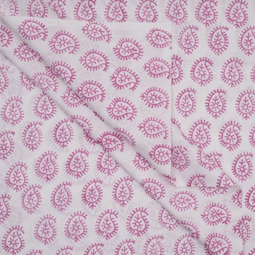 1 Yard Decorative Hand Block Print Craft Cotton Cambric Indian Fabric Sewing - Picture 6 of 7