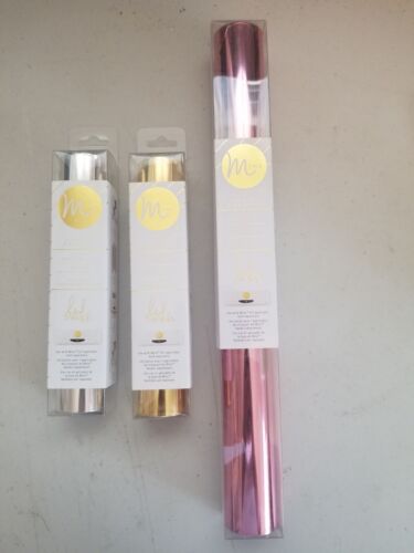 Menge 3 Heidi Swapp Minc Reaktionsfolie Gold 5 Fuß Silber 5 Fuß Pink 10 Fuß Rolle