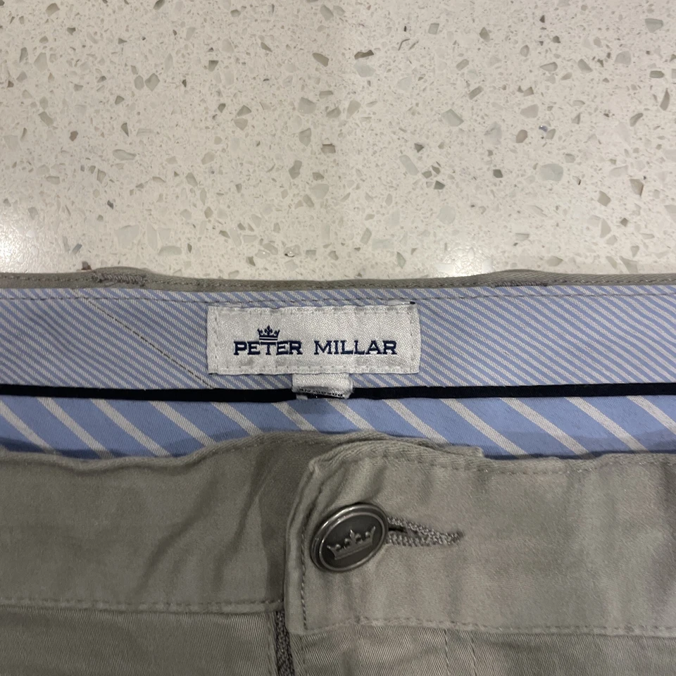 Men's Peter Millar Cotton Blend Gray Golf Dress Pants Waist Size 38x33 - Image 2 of 4