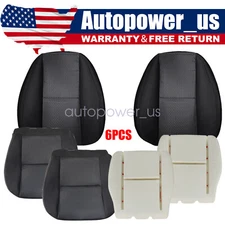 Front Side Black Cloth Seat Cover & Foam For 2007-2014 Chevy Silverado 1500 2500