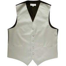 New Man Tuxedo Waistcoat Silver Vest only Formal Wedding Party Uniform 5XL 6XL
