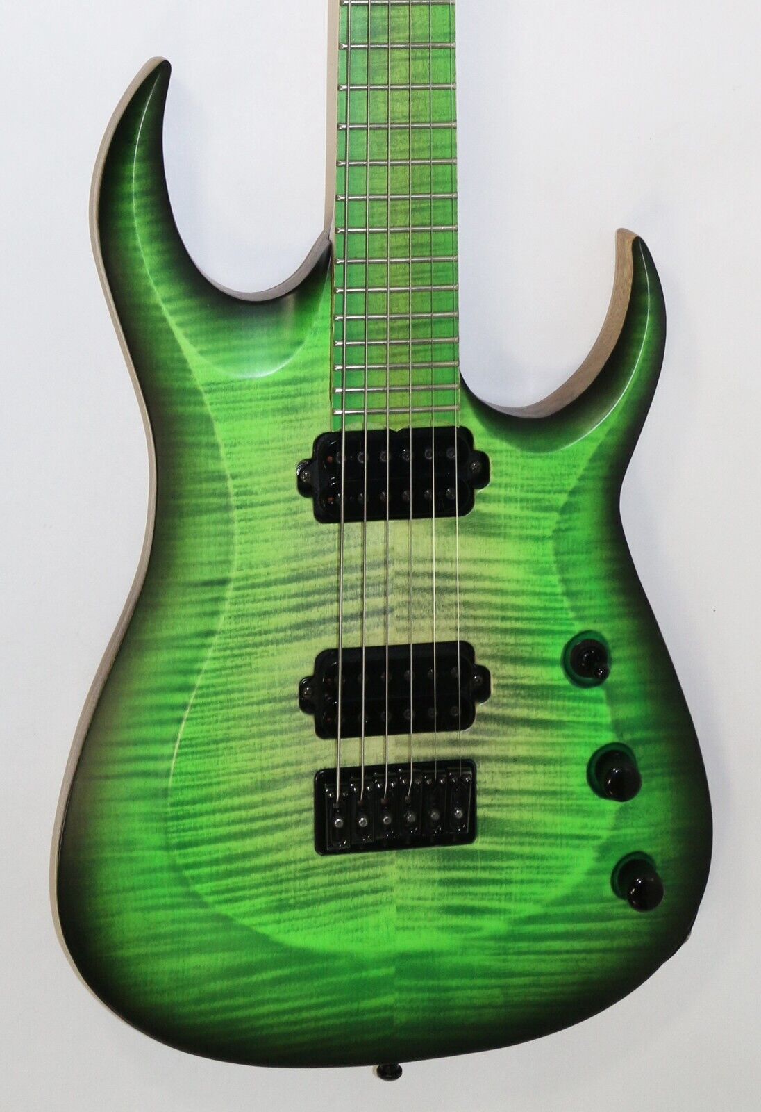 Overload Guitar Custom Raijin 6 6-String Acid Green Finish Exotic Wood New Other