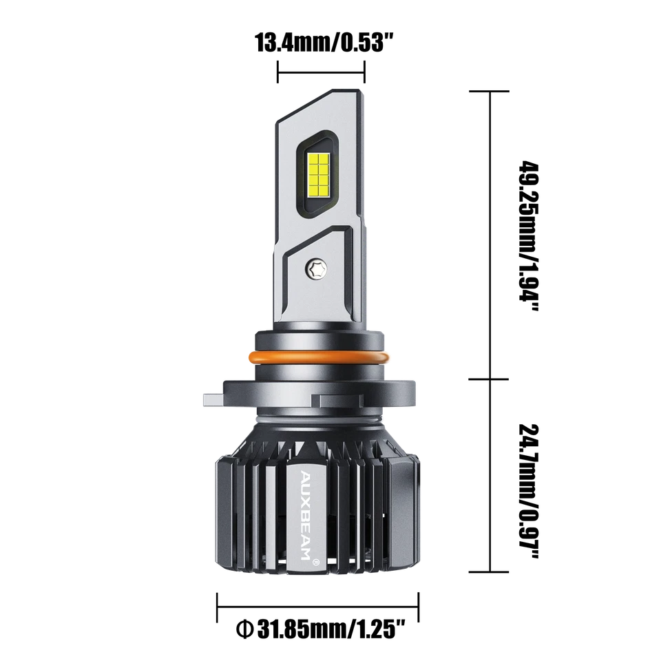 AUXBEAM Canbus 9005+H11 LED Headlight High Low Beam White For Subaru WRX 2013-24 - Image 3 of 4