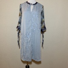 tiny mini dress/tunic Top Embroidered Size Small Cutout