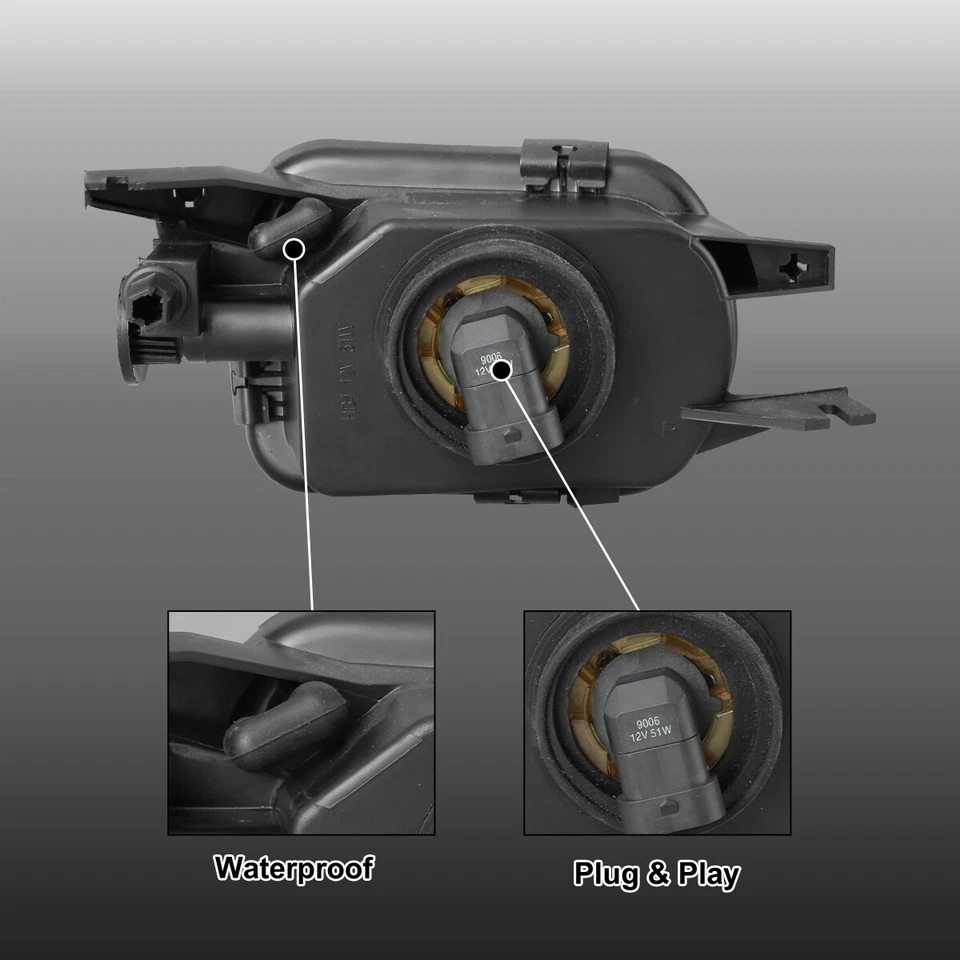 Clear Lens Fog Lights For 2002-2007 Mercedes Benz C-Class Front Bumper Assembly - Image 3 of 4