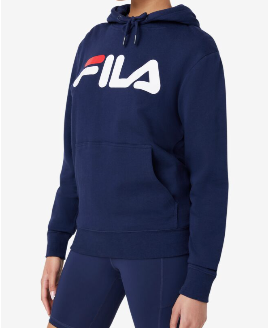 FILA Felpa con Cappuccio Donna Piccola Cotone Pile Logo Lineare Lucy Felpa Pavone Blu