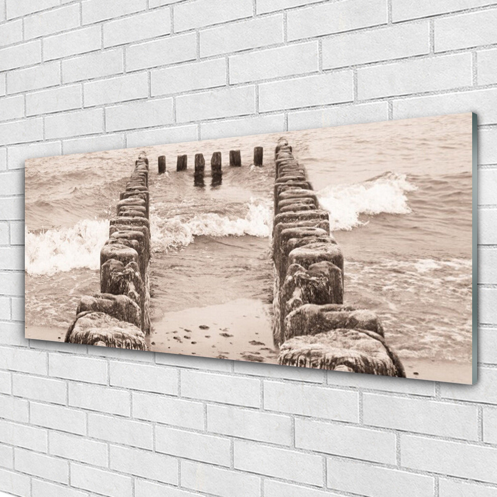 Impression sur verre acrylique 125x50 d'architecture balnéaire design luxe