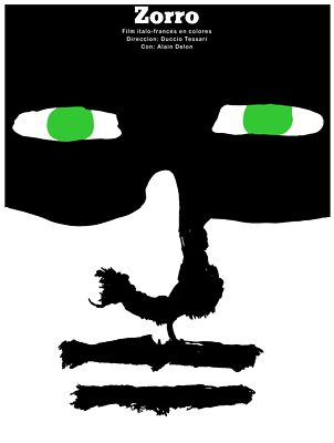 Wall Decor Poster.Fine Graphic Art Design. Painting of ZORRO's face. Room Art.