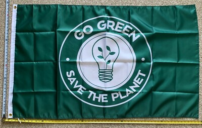 Save The Earth Flag FREE SHIPPING Go Green G Renewable Love Sign USA Poster 3x5'