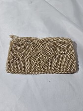 Vintage Pearl Beaded Evening Handbag Clutch Purse Made in Japan 1950's