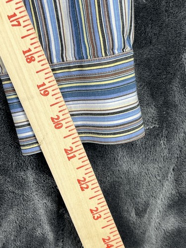 Martin Gordon Shirt Men’s Large Blue University Stripes Long Sleeve Button Up - Picture 8 of 9