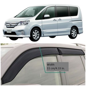 Ne 窗户遮阳板通风口宽导流板为日产serena C26 5d 10 16 Ebay