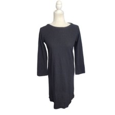 VINTAGE 90s ONA long sleeve black wool lagenlook dress made in USA S