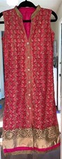 Indian slit long kurti for women Small , Pre-owned, Pink and Gold, barely worn
