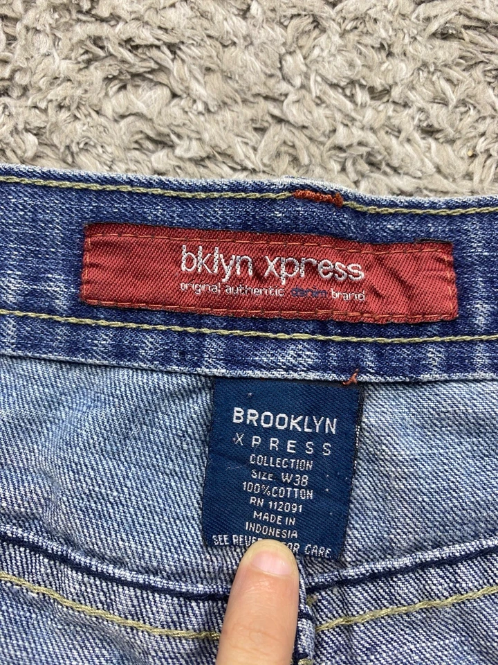 Pantalones Cortos De Colección Brooklyn Xpress Hombres 38x14 Y2K Sueltos Sueltos Hip Hop Patín Años 90 Denim Foto 3 de 4