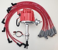 Ford 351w Windsor Coil-in-cap Hei Distributor Red 8.5mm Spark Plug Wires Usa