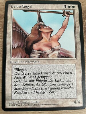Serra Engel black border NM Magic Karte MtG German Limited FBB Vintage Angel