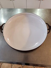 Dansk Designs Kobenstyle Paella Pan BROWN 13” Enamel Vintage Mid Century Modern