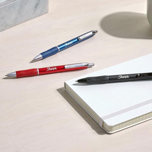 S-Gel, Gel Pens, Sleek Metal Barrel, Gunmetal, Medium Point 0.7mm, Blue Ink, ... - Picture 7 of 8