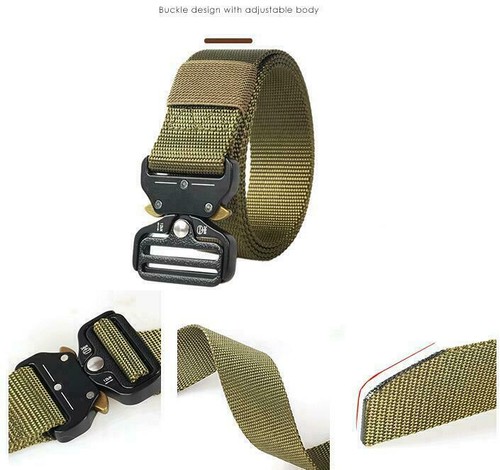 Tactical Army Combat Belt Waistband Men's Casual Military Rescue Rigger Belts - Foto 12 di 15