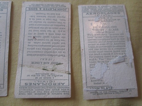 PART SET OF PLAYERS 1935 CIG. CARDS AEROPLANES (CIVIL) 40 of 50 Fair+ - VGC - Picture 10 of 13