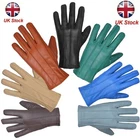 Leather gloves soft feel fully lined fleece winter warm outdoor walking new