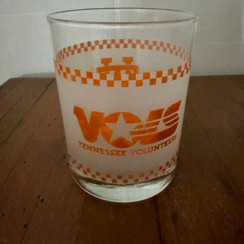 Vintage VOLS Tennessee Volunteers, Shell, Clear & Frosted Glass 4” Mint