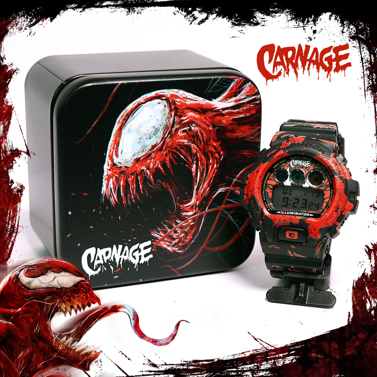 Venom 2 Carnage Spider Man Hero Movie Comic Custom G-Shock Venom 2 Carnage Spider Man Hero Movie Comic Custom G-Shock