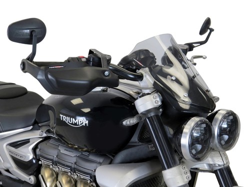 Triumph Rocket 3R GT 20-2024 Matt Black Handguard/Wind Deflectors Powerbronze - Picture 2 of 3