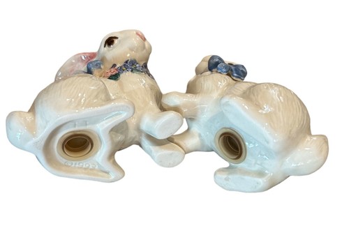 Fitz and Floyd Cute, Colorful, Decorated Bunny Rabbit Salt & Pepper Shakers - Picture 4 of 5