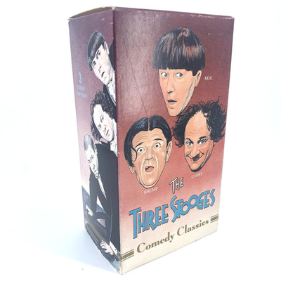 Vtg The Three Stooges  Comedy Classics    3-Tape VHS Box Set (1989 Amvest Video)