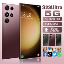 New 2024 S23 Ultra Unlocked 5G Cellphone 7.3in 8GB+256GB Dual Sim Unlocked Phone