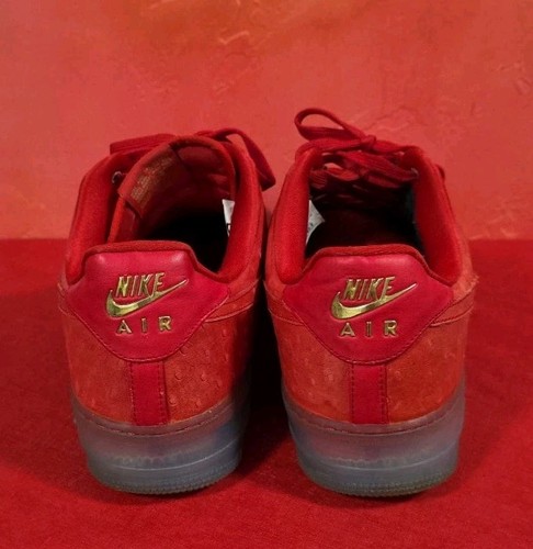Nike Air Force 1 CMFT Lux Sneakers Basse Rosso Struzzo Uomo 13 Rare 805300-600 - Foto 3 di 6