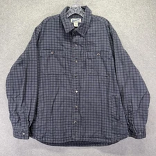 Duluth Trading Shirt Mens XL Gray Fire Hose Flannel Lined Standard Limber Jac