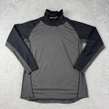 Bauer Shirt Boys XL Gray Hockey Base Layer Neck Guard Aramid fiber Neckprotect