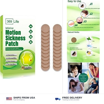 369 Life Motion Sickness Patches for Car and Boat Rides, Ships, Cruise and Ai...